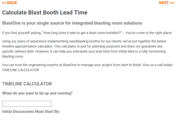 Calculate Blast Booth Lead Time » Blast Booths Spray Paint Booths