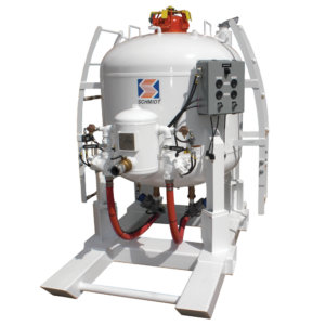 75 cuft MegaBlaster Bulk Blast Pot with Dual Outlets on Skid