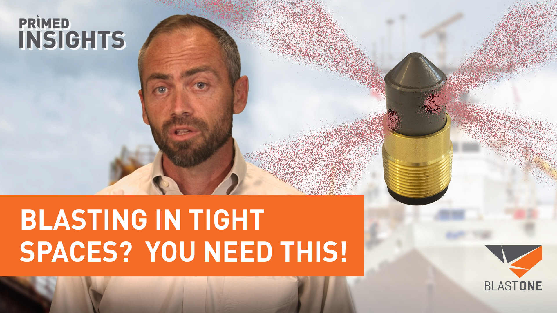 Quad outlet Tight space blast nozzle